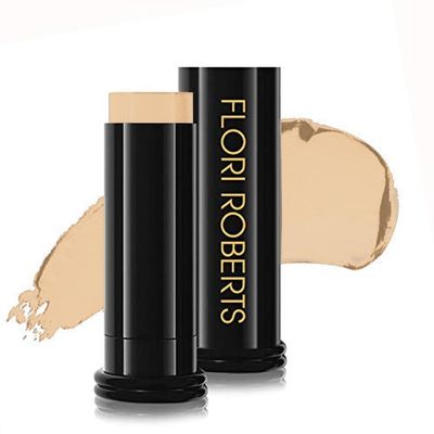 Base Strokes Crme Foundation Stick by Flori Roberts, Full Coverage for Women of Color or Deeper Skin Tones, Long Lasting Makeup, Natural Finish, Complexion Concealer & Corrector