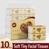 10 Packs Soft Small Facial Tissue, Disposable Facial Napkin, Wood Pulp Fiber Material NOT COTTON, Facial Towel, White Facial Paper Tissue, 4-Ply, 10 Pack, 280 Sheets per Pack, 2800 Sheet In Total view 3