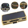 Barber Case Stylist Suitcase, Hair Stylist Tool Kits Organizer Clipper Bag, Professional Barber Travel Carry Case for Hair Scissors Tools, Barber Carrying Case with Code Lock, Black+Gold (Style 5) view 3