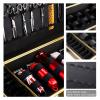 Barber Case Stylist Suitcase, Hair Stylist Tool Kits Organizer Clipper Bag, Professional Barber Travel Carry Case for Hair Scissors Tools, Barber Carrying Case with Code Lock, Black+Gold (Style 5) view 4