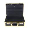Professional Barber Case, Barber Tool Kits Storage, Double Layer Travel Barber Tool Box, Luxury Carrying Case for Beauty Hair Stylist Pet Groomer with Handle & Secure Numlock, Black+Gold (Style 2) view 3
