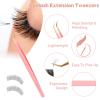 Ms.Queen Lash Tweezers for Eyelash Extensions,5Pcs Precision Fiber Tip Grip Curved 45 90 Degree Boot volume Tweezers Set view 3