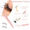 Ms.Queen Lash Tweezers For Eyelash Extensions,5Pcs Professional Fiber Tip Grip Curved 45 90 Degree Boot Volume Tweezers Set view 3