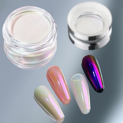 Pretty Diva Aurora Chrome Nail Powder - Moonlight Chrome Nail Powder with Multi-Color Shifting Unicorn Chrome Powders, Magic Moonlight Yellow Effect Iridescent Chrome Pigment Powder for Nails