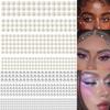 4368 PCS Self Adhesive White Pearl Face Temporary Tattoo Clear Rhinestones, Flat Back Bling Gems Jewels Stickers for Makeup Face Eye Hair, Pear&Transparent Rhinestones view 1