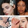 4368 PCS Self Adhesive White Pearl Face Temporary Tattoo Clear Rhinestones, Flat Back Bling Gems Jewels Stickers for Makeup Face Eye Hair, Pear&Transparent Rhinestones view 4