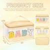 Iqimott Preppy Clear Makeup Bag Baby Pouch, Chenille Letter Cosmetic Bag for Women Girls, Nylon PVC Toiletry Storage Handbag, Travel Transparent Waterproof Zipper Pouch with Handle(Baby, Beige) view 2