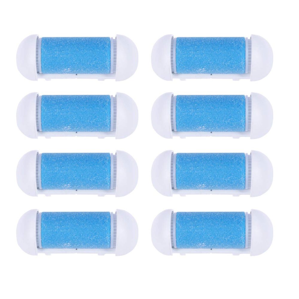 KALLORY 10pcs Foot Grinder Replacement Roller Heads for Dead Skin Removal Exfoliator Tool Ergonomic Design Compatible Electric Foot Care Devices Sky-blue