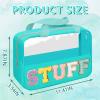 Chenille Letter Patch Stuff Bag, Preppy Clear Makeup Cosmetic Bag Large Toiletry Storage Tote Bag with Handle, Transparent Nylon Waterproof Organizer Zipper Pouch for Travel Women Girls(Green) view 2