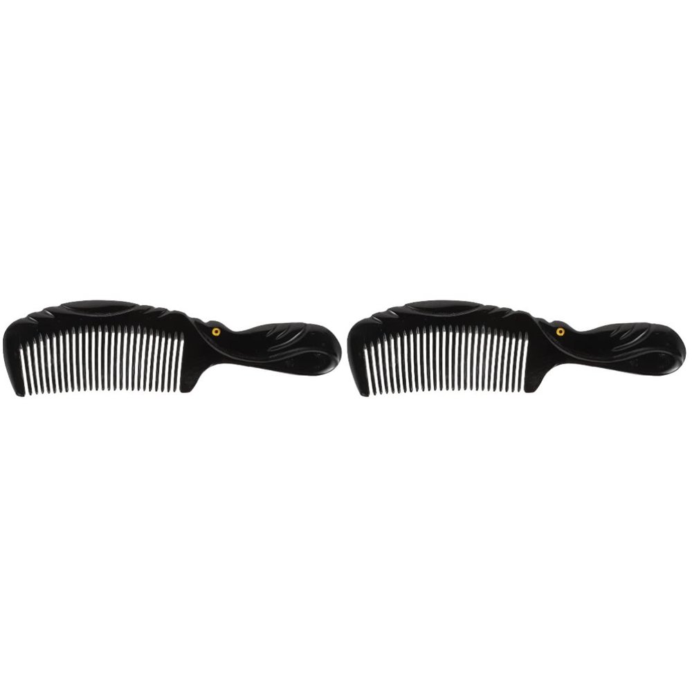 Healifty 2 Pcs Long Hair Comb Hairdressing Tool Safe Material Skin-friendly Elegant Design Comfortable Grip for Daily Use Random Style