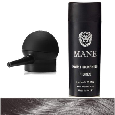 Mane Hair Building Fibers with a Spray Applicator (Dark Brown)