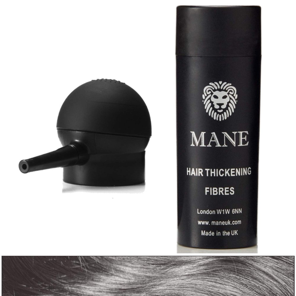 Mane Hair Building Fibers with a Spray Applicator (Black)