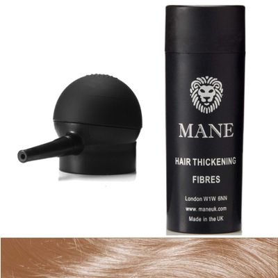 Mane Hair Building Fibers with a Spray Applicator (Medium Brown)