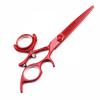 Swivel Thumb Hair Cutting Shears, 6 Inch Red Professional Salon Japanese Stainless Steel Cutting Thinning Barber Hair Scissors Swivel Set (Color : Set) view 2