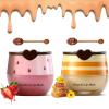 2PCS Bee Lip Balm Honey Pot - Strawberry & Honey Moisturizing Propolis Mask, Hydrating Prevention for Dry and Cracked Skin, Scrubs Exfoliator, Sleep Mask Reduces Lines, Skin Care Products view 1