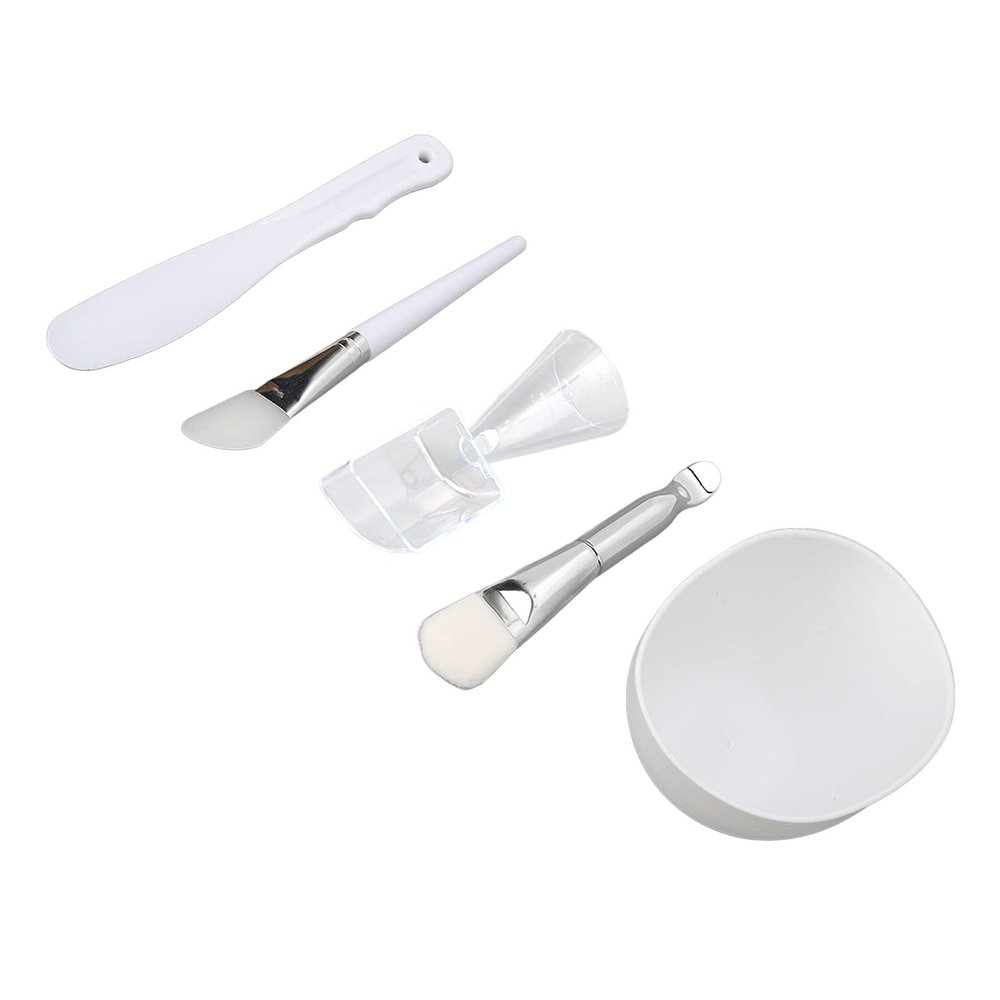 DIY Facial Mask Tool,Face Mask Mixing Bowl Set, Silicone Brush Soft Bristle Brush Mixing Bowl, Face Mask Applicator, Face Mask Kit, Facial Spatula, Facial Brush, Pack of 5, mask brush face mixing