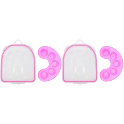 FRCOLOR 4pcs Nail Soaking Bowl Double Manicure Hand Soak Bowls for Nail Art Material Lightweight and Portable for Salon Home Use