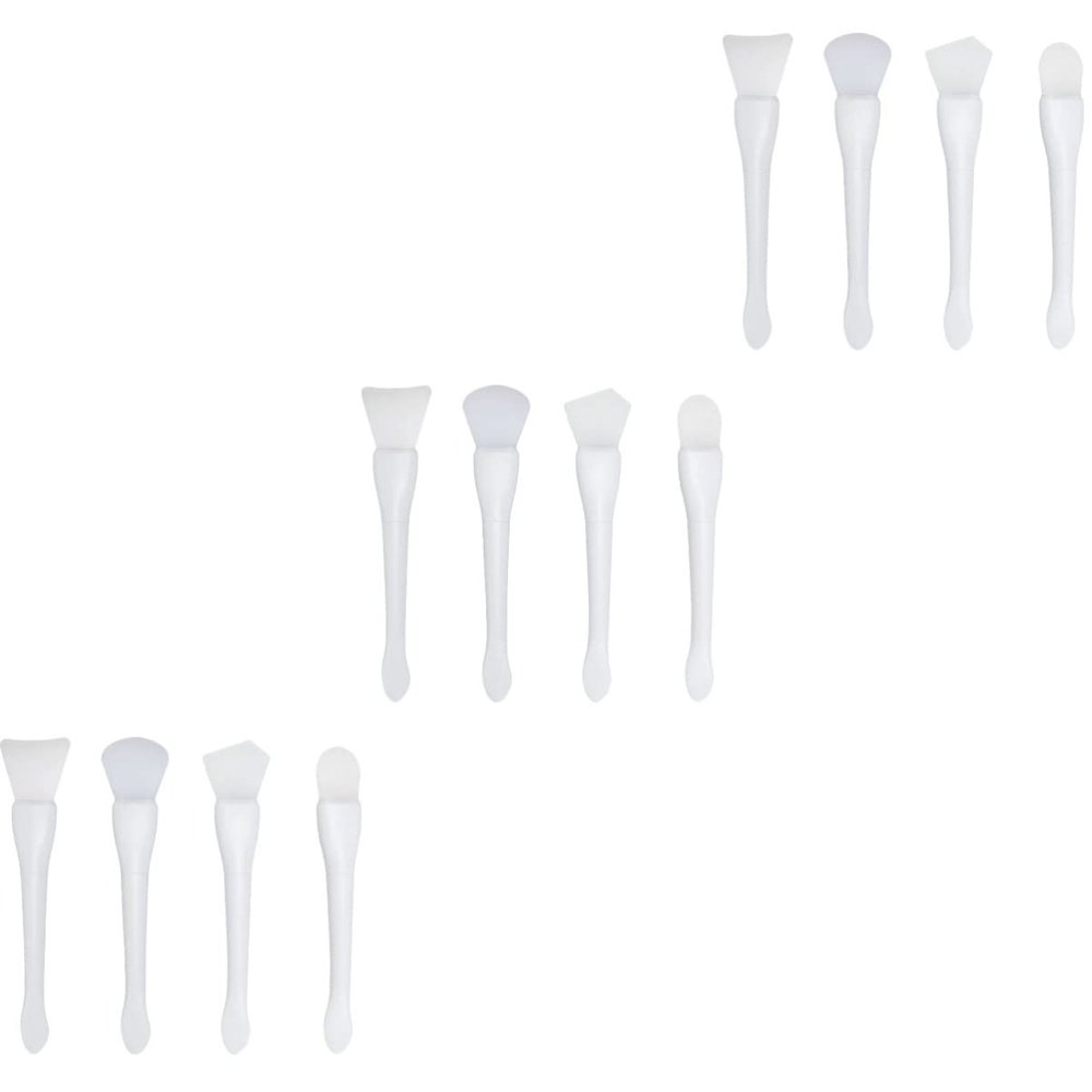 minkissy 12pcs Facial Mask Brush Double-ended Silicone Applicator Safe for Skin Types Easy to Clean for Home Travel Beauty Routine