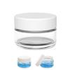 12 Empty Clear Round Jars Small Cosmetic Sample Size Travel Cream Container Lids view 1