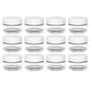 12 Empty Clear Round Jars Small Cosmetic Sample Size Travel Cream Container Lids view 2