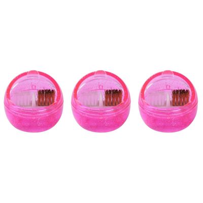 Beaupretty 3pcs Nail Art Cleaning Brush Dual-sided Design Portable Grinding Machine Cleaner for Nail Drill Bits Compact Manicure Tool Rosy Color for Professionals and Home Use