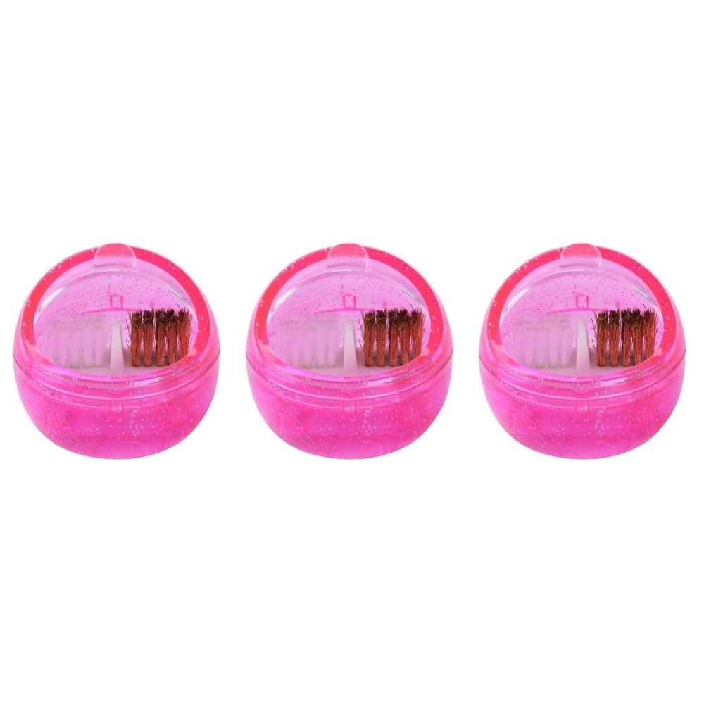Beaupretty 3pcs Nail Art Cleaning Brush Dual-sided Design Portable Grinding Machine Cleaner for Nail Drill Bits Compact Manicure Tool Rosy Color for Professionals and Home Use