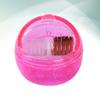Beaupretty 3pcs Nail Art Cleaning Brush Dual-sided Design Portable Grinding Machine Cleaner for Nail Drill Bits Compact Manicure Tool Rosy Color for Professionals and Home Use view 2