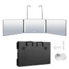BeiHCain 360 Hanging Mirror, Travel Barber Mirror with LED Lights, 3-Way Rotatable, Wall-Mounted, Black, 36.6 x 7.6 x 1.1 Inches (Expanded), 12.5 x 7.6 x 1.1 Inches (Folded) view 1