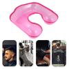 Healifty Salon Hair Neck Pad Drain Plastic Perming PVC Washing Perm Barbershop Wash Tools Sink Hairdresser Water Cover Tub with Pink Dye Hair Bowl Trays DIY Holder Cutting Removable Color view 3