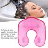 Healifty Salon Hair Neck Pad Drain Plastic Perming PVC Washing Perm Barbershop Wash Tools Sink Hairdresser Water Cover Tub with Pink Dye Hair Bowl Trays DIY Holder Cutting Removable Color view 4