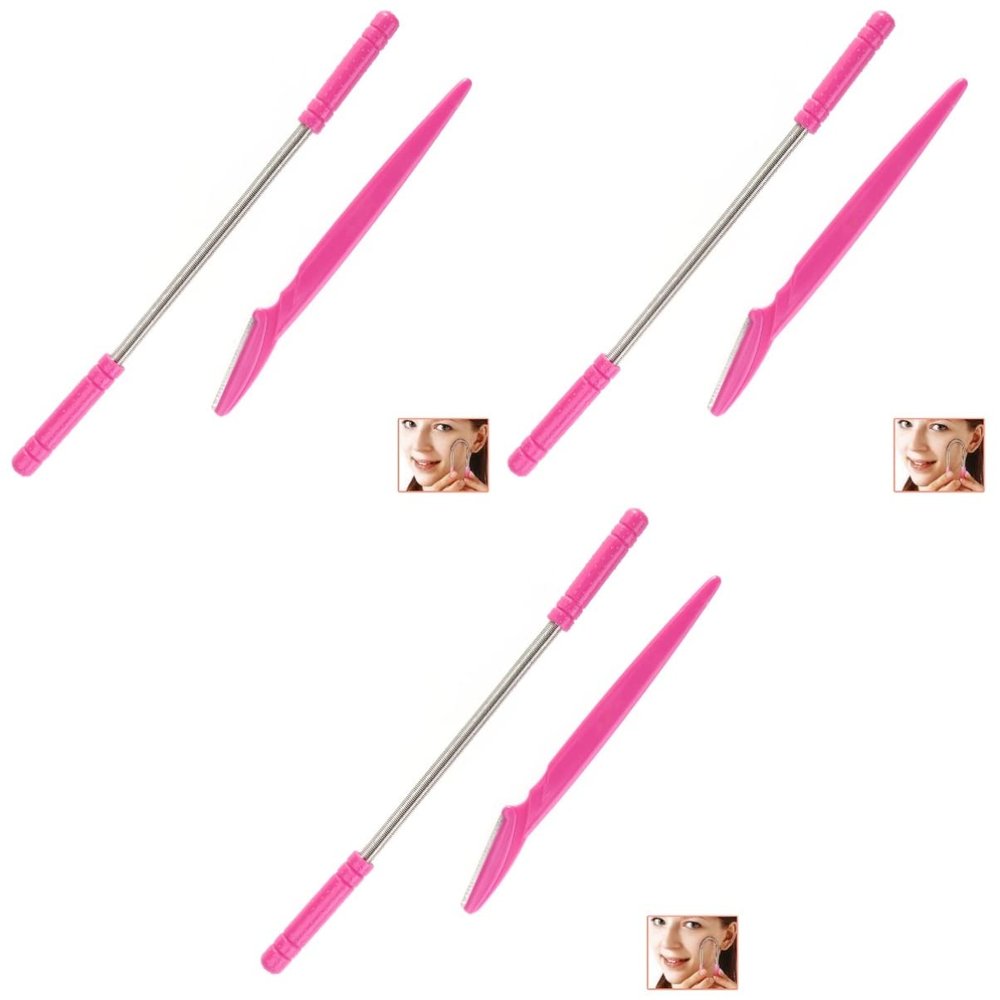 Beaupretty 6pcs Spring Facial Hair Remover Eyebrow Razor Hair Removal Tool for Face Cheeks Upper Lip Chin Inflammation Technique Quick and Easy Use