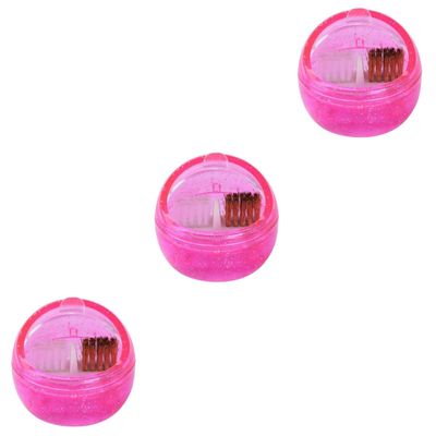 minkissy 3pcs Nail Art Tools Portable Grinding Machine Brush Cleaner Box Soft Hard Brush Easy to Carry Equipment