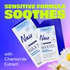 Nair Sensitive Hair Remover Mess-Free Wax Ready Strips, Legs and Body Easy Hair Removal Wax Strips for Sensitive Skin, Chamomile Extract, Dermatologist Tested, Plus 6 Post Wipes, 40 Count view 4