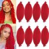 16 Inch Springy Afro Twist Hair Red Marley Twist Braiding Hair 8 Packs Pre-Separated Spring Twist Hair for Soft Butterfly Locs Crochet Hair Kinky Afro Twist Hair for Women (16 Inch, Red) view 1