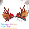 BARTOSI Christmas Hair Clips Reindeer Antlers Hair Barrettes Xmas Bow Hairpins Holiday Hair Accessories for Women and Girls (Pack of 2) view 3