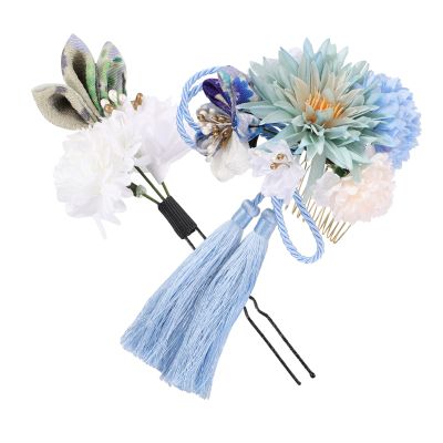 LALAFINA 2pcs Flower Tassel Hair Combs for Brides Japanese Style Wedding Hairpins Lightweight Floral Accessories for Special Occasions Comfortable and Easy to Wear