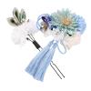 LALAFINA 2pcs Flower Tassel Hair Combs for Brides Japanese Style Wedding Hairpins Lightweight Floral Accessories for Special Occasions Comfortable and Easy to Wear view 1
