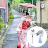 LALAFINA 2pcs Flower Tassel Hair Combs for Brides Japanese Style Wedding Hairpins Lightweight Floral Accessories for Special Occasions Comfortable and Easy to Wear view 2