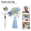 LALAFINA 2pcs Flower Tassel Hair Combs for Brides Japanese Style Wedding Hairpins Lightweight Floral Accessories for Special Occasions Comfortable and Easy to Wear view 3