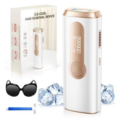 IPL Laser Hair Removal for Women and Men, Ice-Cooling Laser Hair Removal Device Safe at-Home Epilators for Face Armpits Arms Bikini Line Legs Whole Body