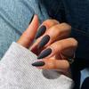 Black Press on Nails Medium Stiletto Almond,KQueenest Matte Pure Color Acrylic Nails Kit Reusable Fake Nails with Feature Protective UV Coating for Women Nail Art Manicure in 24PCS view 1