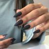 Black Press on Nails Medium Stiletto Almond,KQueenest Matte Pure Color Acrylic Nails Kit Reusable Fake Nails with Feature Protective UV Coating for Women Nail Art Manicure in 24PCS view 2