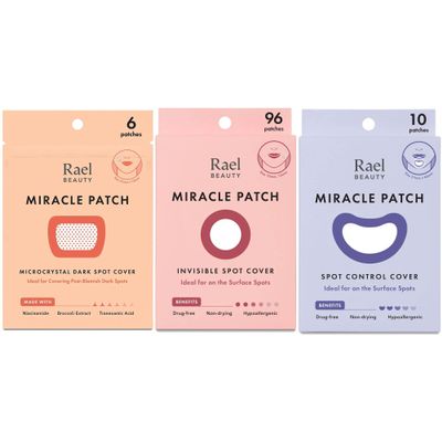 Rael Miracle Bundle - Microcrystal Dark Spot Cover (6 Count), Invisible Spot Cover (96 Count), Spot Control Cover (10 Count)