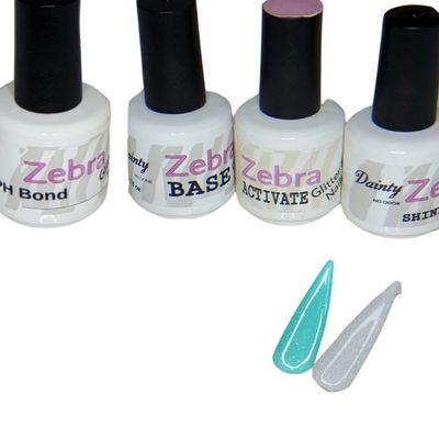 2 Color Dip Powder Starter Kit (2 Color Dip Powder Starter Kit (#23 A Teal In Time DP883 & Opalessence DP383, Professional Liquids)