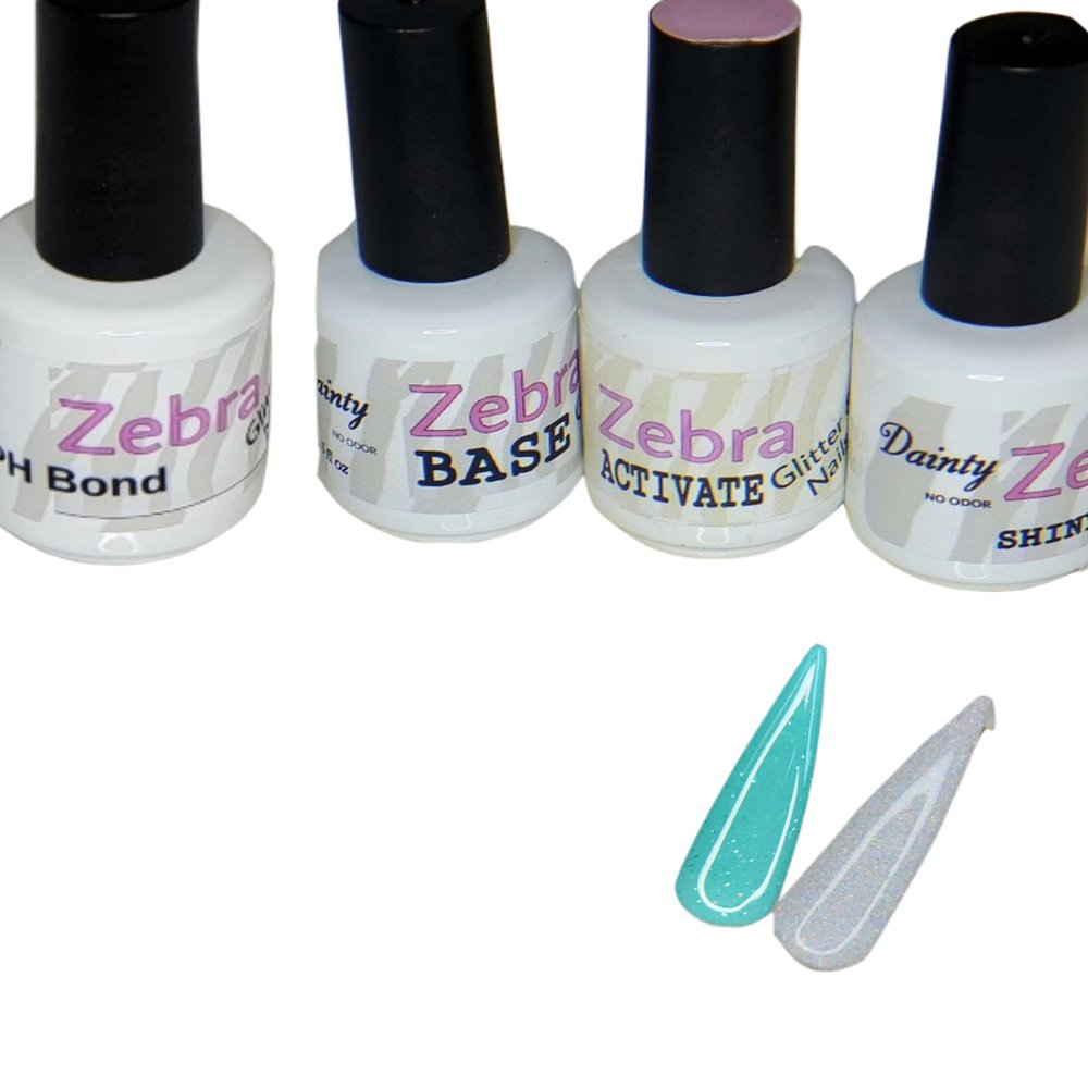 2 Color Dip Powder Starter Kit (2 Color Dip Powder Starter Kit (#23 A Teal In Time DP883 & Opalessence DP383, Professional Liquids)