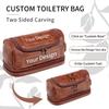 Personalized Toiletry Bag for Man Engrave Your Name/Initial Custom Gift for Groomsmen Groom Best Men Large Capacity Leather Travel Dopp Kit Artificial Leather for Husband Boyfriend Dad Grandpa view 3
