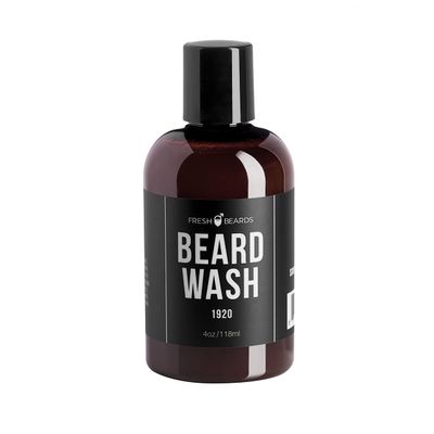 Fresh Beards 1920 Beard & Mustache Wash for Men - Classic Barbershop Scent - Soothing Anti-Itch Shampoo & Softener for Healthy Beard Growth and Dandruff Prevention