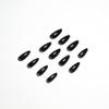 KQueenest All Black Press on Nails Medium Almond Stiletto, Pure Color Acrylic Nails Reusable Fake Nails Press on Feature Protective UV Coating, Short Almond Nails for Women Gift in 24 Pcs view 3