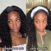 180% Density Natural Kinky Hairline 360 Lace Curly Human Hair Wigs HD Transparent Full 360 Lace Frontal Wigs Pre Plucked with Curly Baby Hair Brazilian Wet and Wavy Hair Wigs Water Wave 24Inch view 4