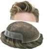 Toupee For Men Replacement Systems PU Skin With Swiss Lace Men Toupee Bleached Knots Natural Hairline Men Hairpiece (7X9"-100% light to medium density, 740 7# VERY LIGHT BROWN +40% Sythetic Grey) view 1